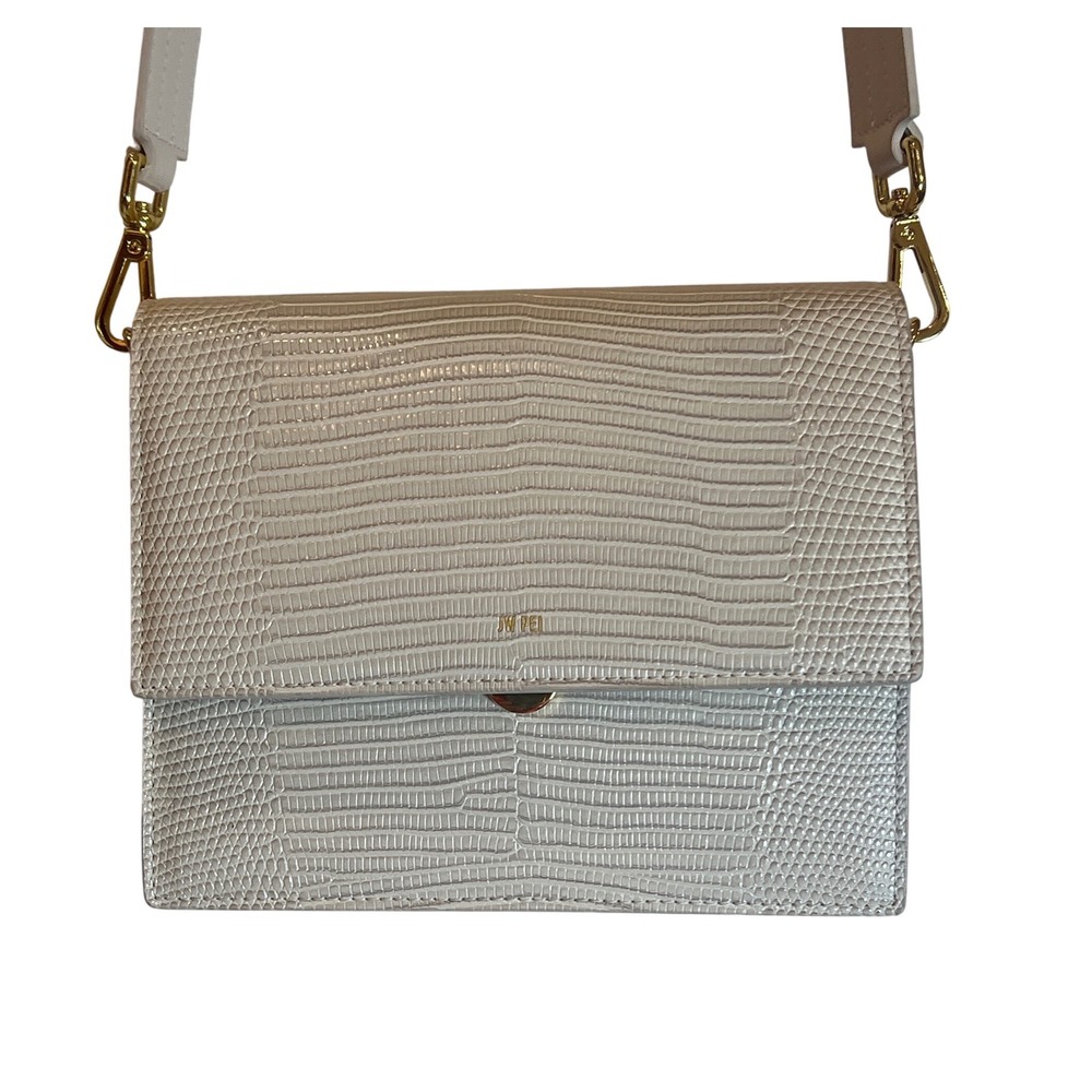 JW PEI Maze Crossbody Bag Ivory Cream Lizard Embossed Vegan Leather Handbag